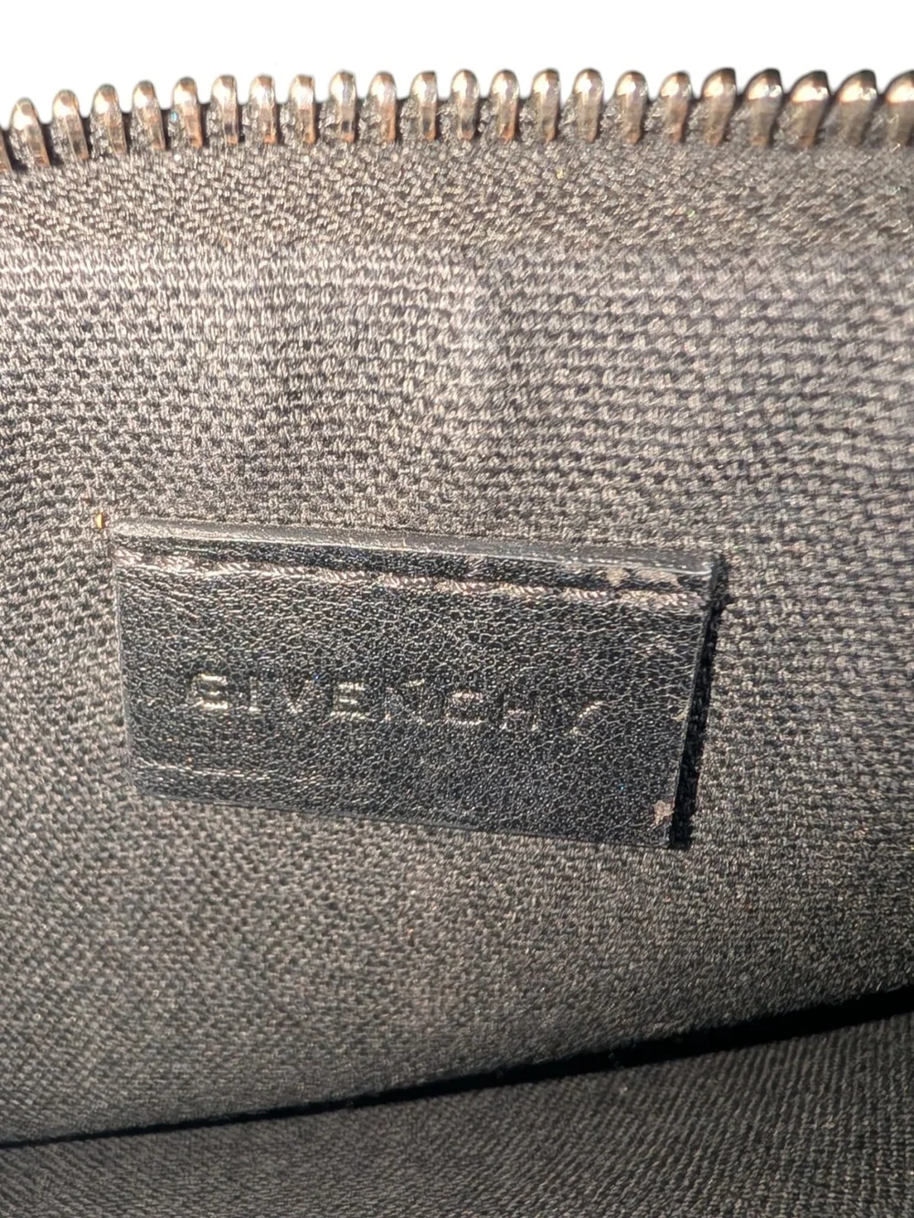 Givenchy Rottweiler Print Black Saffiano Leather Medium Pouch Clutch